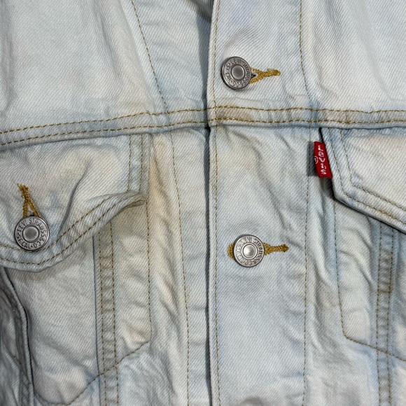 Levi’s Ex Boyfriend Trucker's Jean Jacket Prairie Floral Back acid Washed medium - Picture 7 of 7